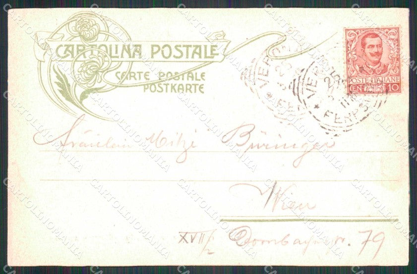 Verona Città Lung'Adige Ponte Umberto Fotocromo 1890 cartolina RT2259 – retro