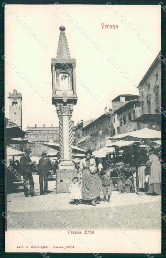 Verona Città Piazza Erbe Mercato cartolina RT2263 – fronte