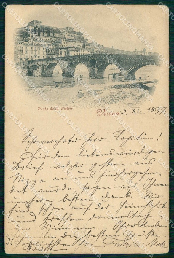 Verona Città Ponte della Pietra cartolina RT2270 – fronte