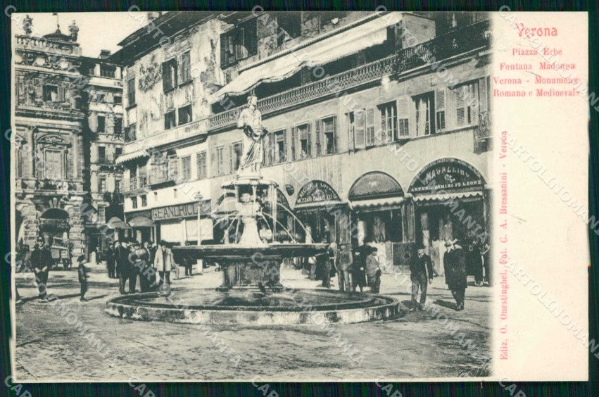 Verona Città Piazza Erbe Fontana Madonna Foto cartolina RT2273 – fronte