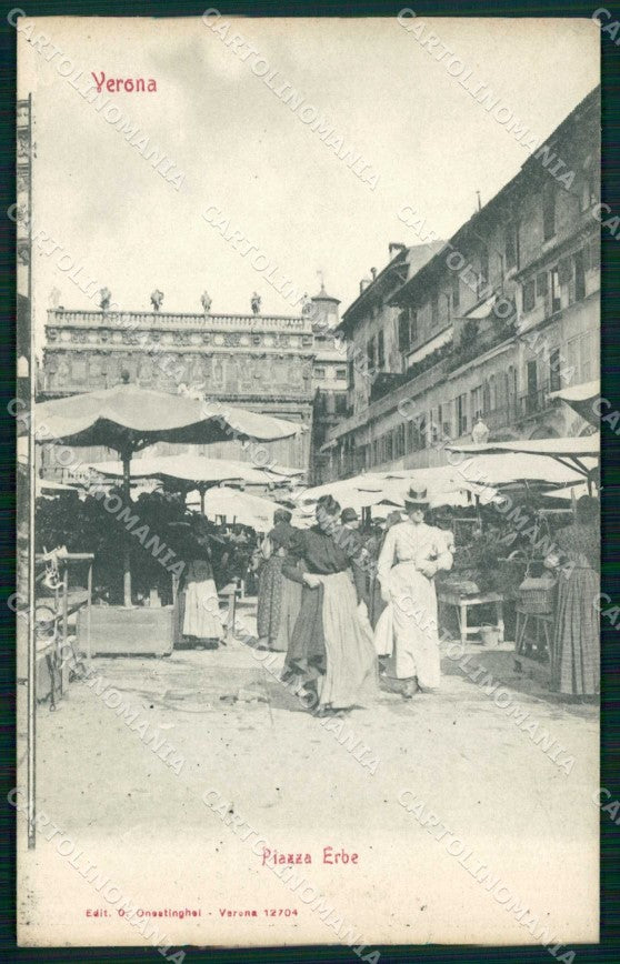 Verona Città Piazza Erbe Mercato cartolina RT2278 – fronte