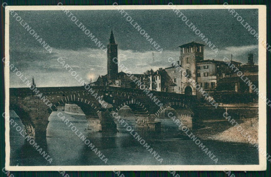 Verona Città Ponte Pietra Chiaro di Luna cartolina RT2280 – fronte
