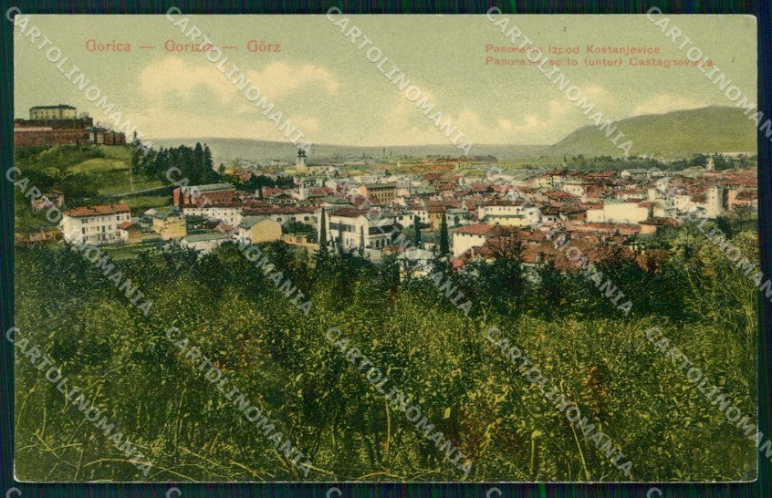 Gorizia Città Panorama sotto Castagnovizza cartolina RT2305 – fronte