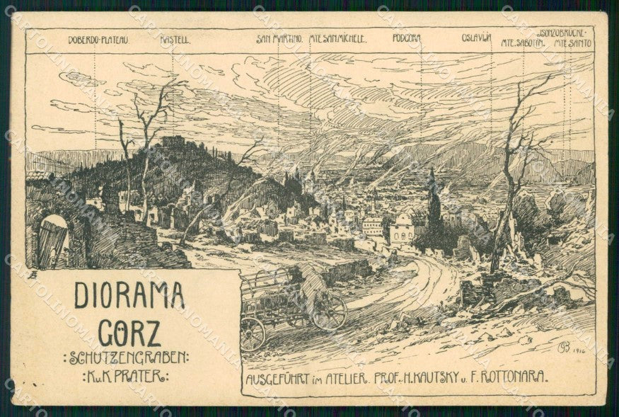 Gorizia Città Insieme di Vedute WWI Kautsky Rottonara cartolina RT2312 – fronte