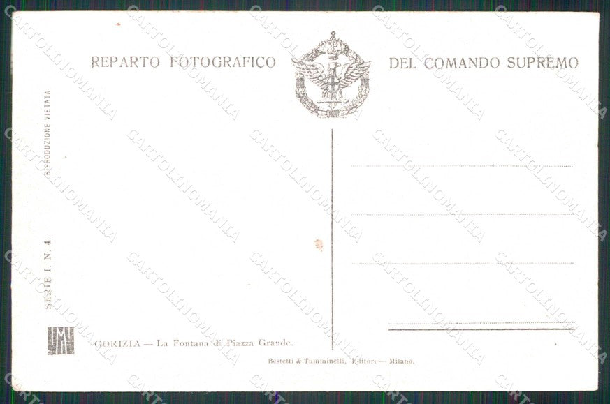 Gorizia Città Fontana di Piazza Grande cartolina RT2351 – retro