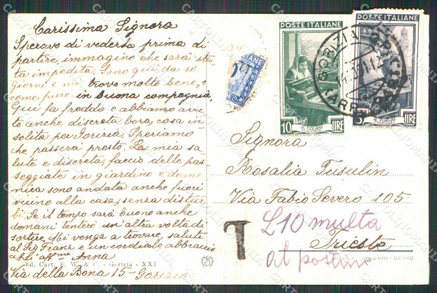 Gorizia Città Corso Vittorio Emanuele III cartolina RT2409 – retro