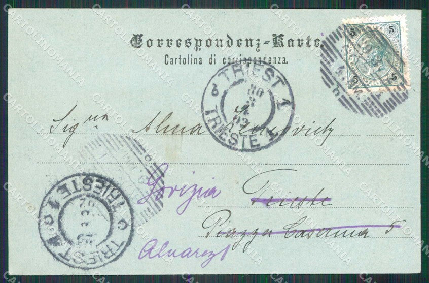 Gorizia Città Castello Chiaro di Luna Stengel 5211 cartolina RT2414 – retro