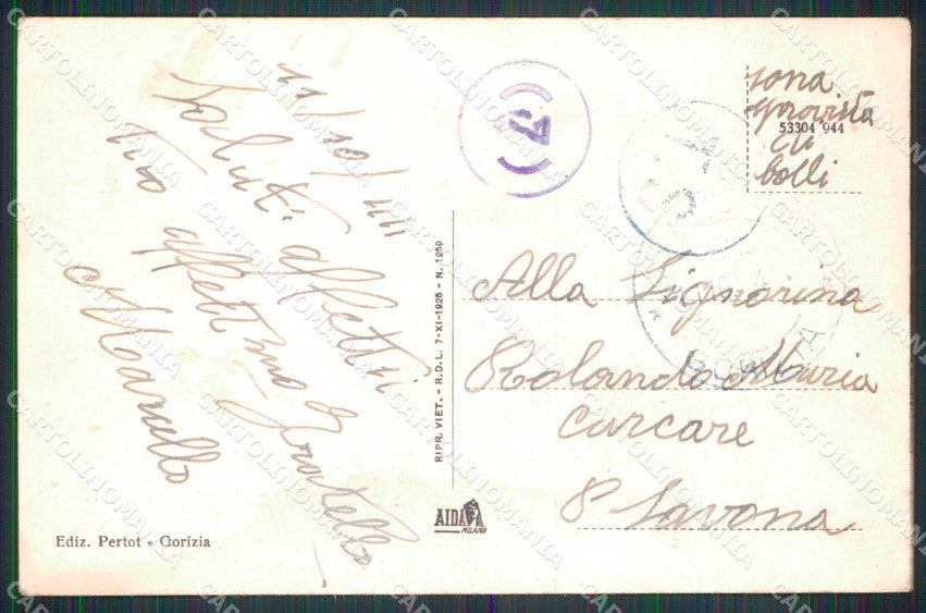 Gorizia Città Piazza San Antonio Durante la Guerra WWI cartolina RT2448 – retro