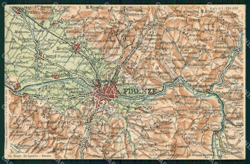 Firenze Bagno a Ripoli Cartina Geografica Mappa 39 cartolina RT2485 – fronte