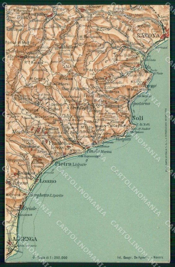 Savona Albenga Loano Noli Spotorno Mappa 28 cartolina RT2501 – fronte