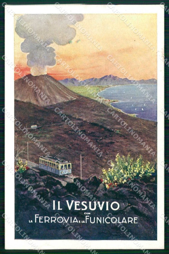 Napoli Città Vesuvio Ferrovia e Funicolare Treno cartolina RT2518 – fronte