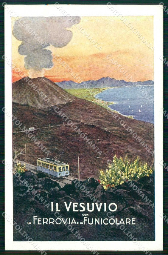 Napoli Città Vesuvio Ferrovia e Funicolare Treno cartolina RT2519 – fronte