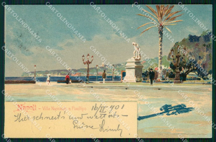Napoli Città Posillipo Villa Nazionale cartolina RT2525 – fronte