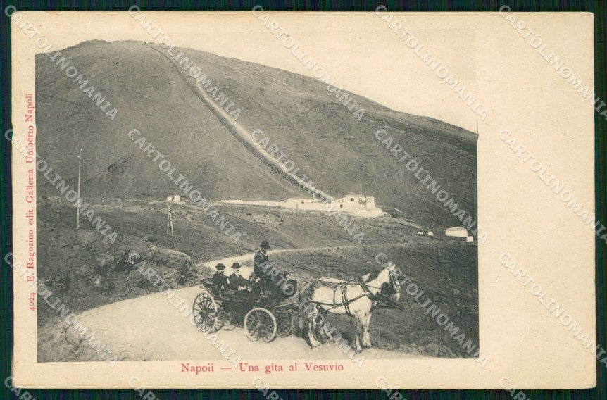 Napoli Città Gita al Vesuvio Cavallo con Calesse cartolina RT2543 – fronte