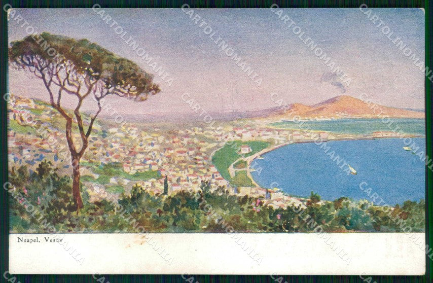 Napoli Città Veduta con Vesuvio cartolina RT2544 – fronte