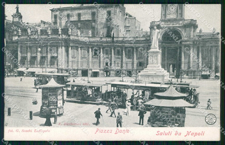 Napoli Città Saluti da Piazza Dante Tram Alterocca 5796 cartolina RT2549 – fronte