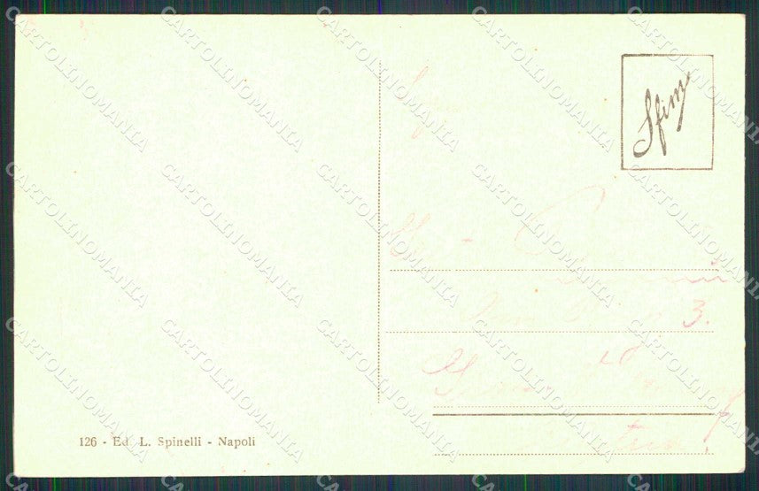 Napoli Città Porto Militare Barche PIEGA cartolina RT2555 – retro