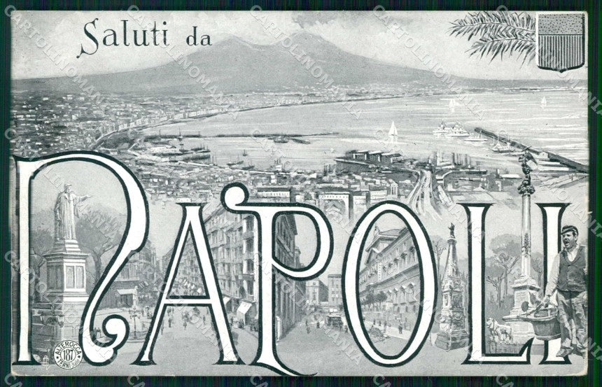 Napoli Città Saluti da Veduta con Vesuvio Alterocca 187 cartolina RT2556 – fronte