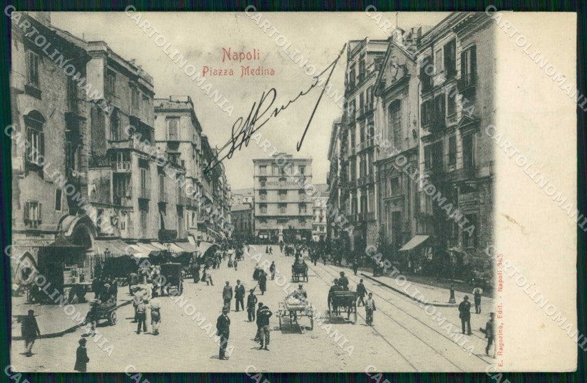 Napoli Città Piazza Medina cartolina RT2560 – fronte