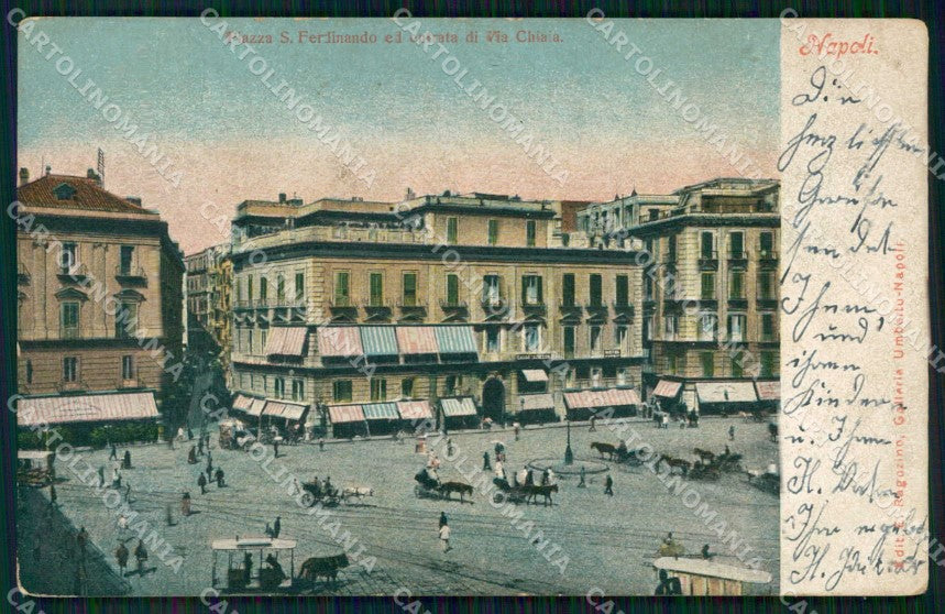 Napoli Città Piazza San Ferdinando Entrata di Via Chiaia cartolina RT2561 – fronte