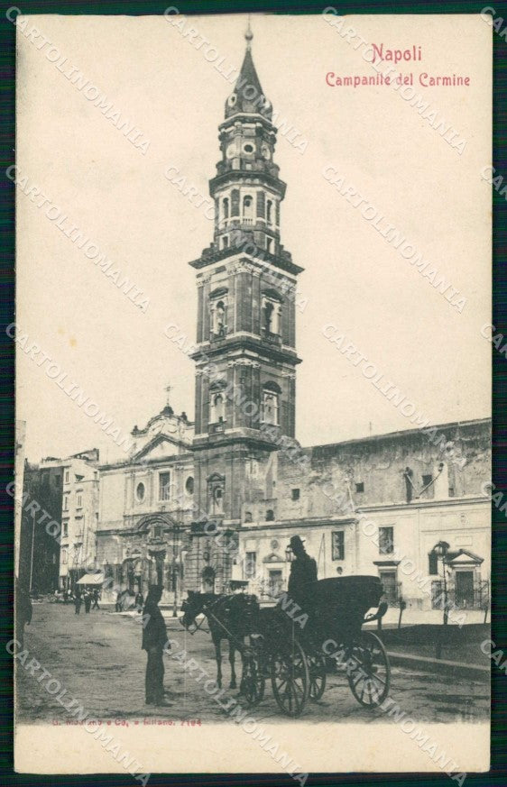 Napoli Città Campanile del Carmine Modiano 7104 cartolina RT2564 – fronte
