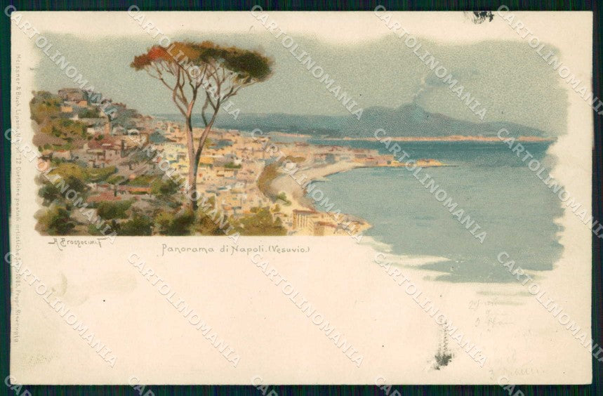 Napoli Città Veduta con Vesuvio Prosdocimi cartolina RT2565 – fronte