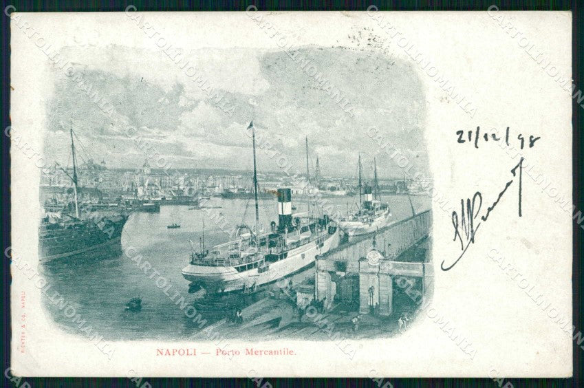 Napoli Città Porto Mercantile Navi ABRASA cartolina RT2574 – fronte