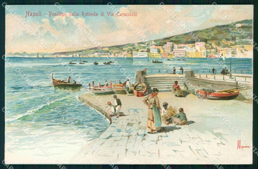 Napoli Città Rotonda di Via Caracciolo Posillipo Capuano cartolina RT2577 – fronte