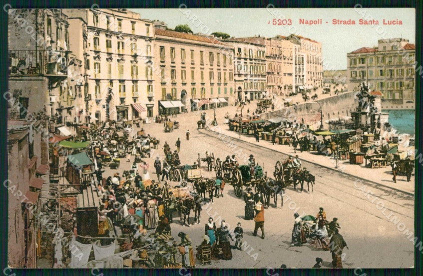 Napoli Città Strada Santa Lucia cartolina RT2599 – fronte