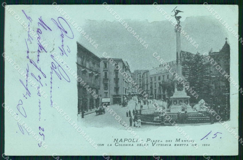 Napoli Città Piazza dei Martiri Colonna della Vittoria cartolina RT2602 – fronte