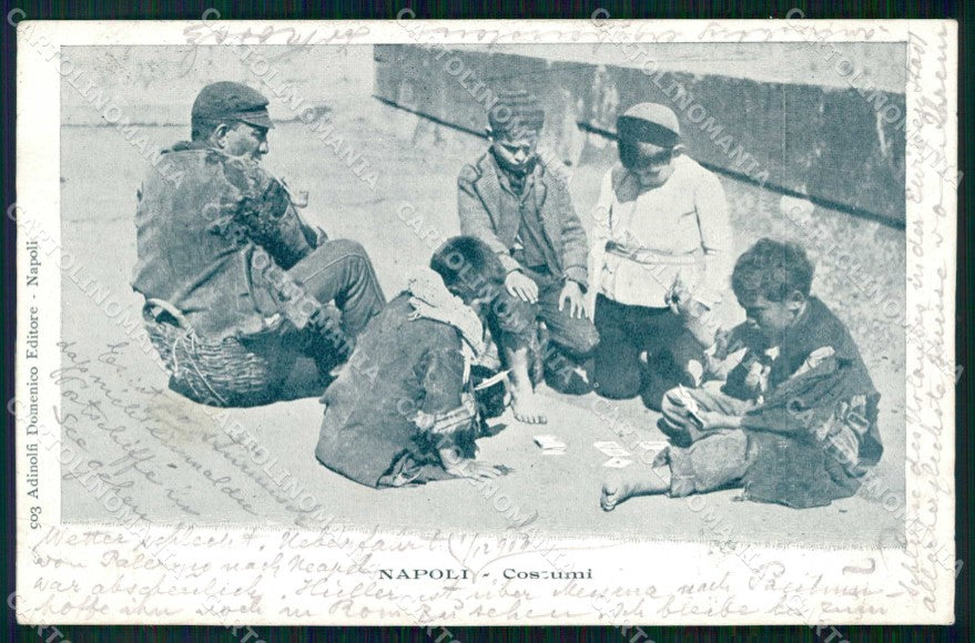 Napoli Città Costumi Playing cards Carte da Gioco cartolina RT2607 – fronte
