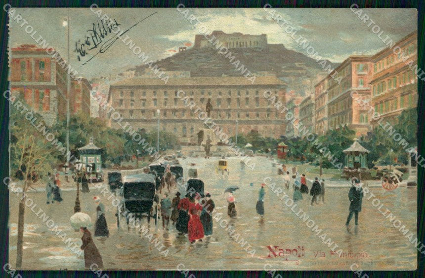 Napoli Città Via Municipio cartolina RT2618 – fronte