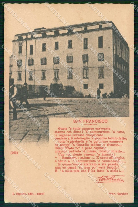 Napoli Città San Francesco Poesia Dialettale Ragozino 205 cartolina RT2638 – fronte