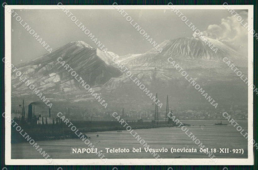 Napoli Città Nevicata sul Vesuvio Foto cartolina RT2654 – fronte