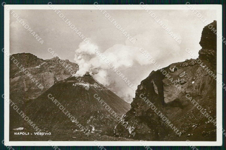 Napoli Città Vesuvio in Eruzione Foto cartolina RT2655 – fronte