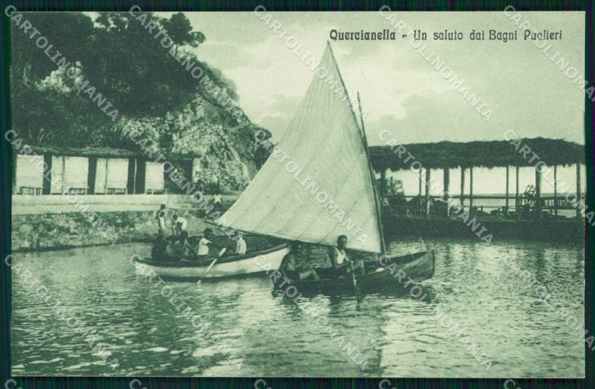 Livorno Quercianella Saluto da Bagni Paolieri Barche cartolina RT2663 – fronte