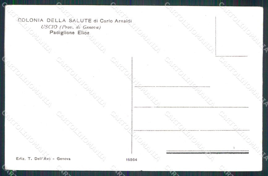 Genova Uscio Colonia Arnaldi Padiglione Elios cartolina RT2671 – retro