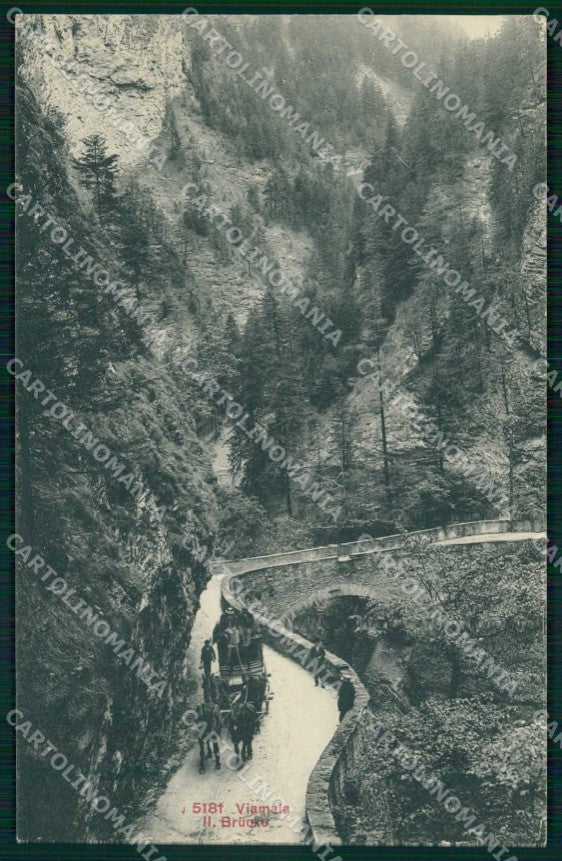 Svizzera Canton Grigioni Mulattiera Via Mala cartolina RT2689 – fronte