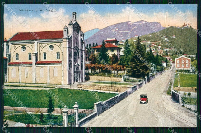Varese Città Sant'Ambrogio Chiesa cartolina RT2697 – fronte