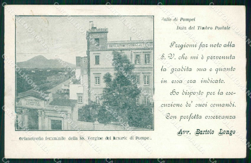 Napoli Pompei Valle di Orfanotrofio Femminile Vergine Rosario cartolina RT2711 – fronte