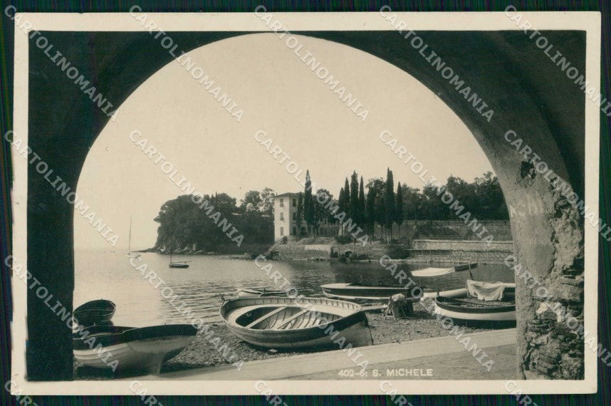 Genova Rapallo San Michele Spiaggia con Barche Brunner 402 Foto cartolina RT2728 – fronte