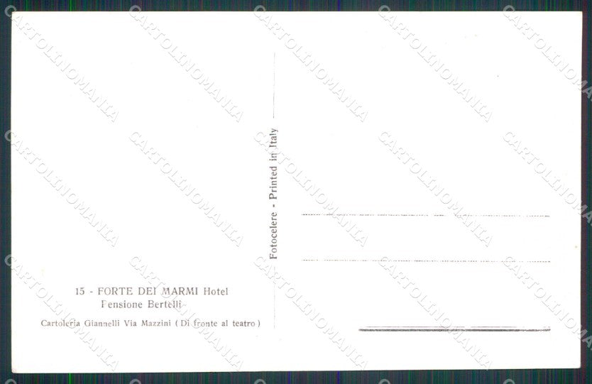 Lucca Forte dei Marmi Hotel Pensione Bertelli Foto cartolina RT2748 – retro