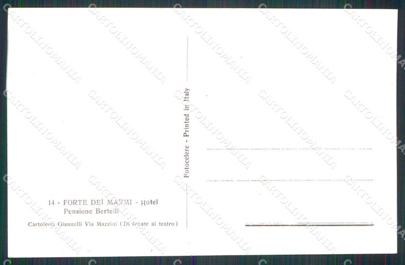 Lucca Forte dei Marmi Hotel Pensione Bertelli Foto cartolina RT2749 – retro