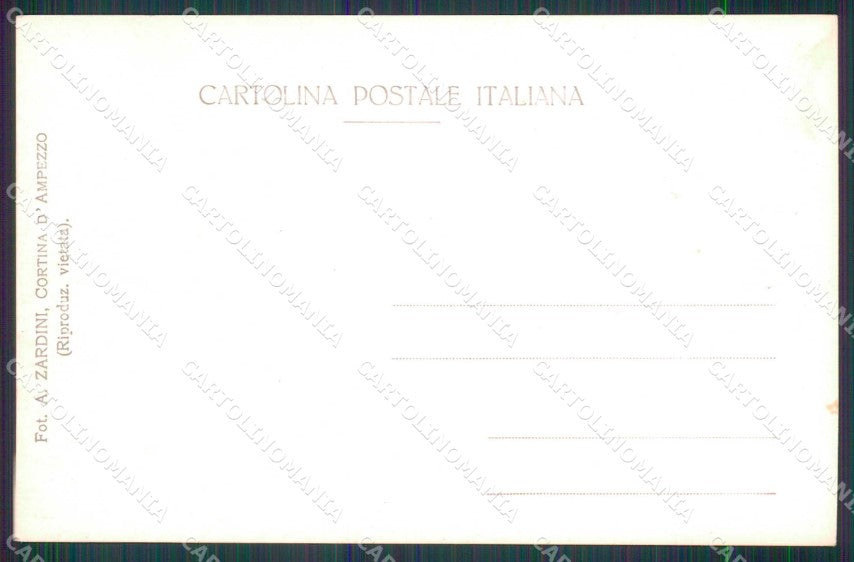 Belluno Cortina d'Ampezzo Zardini Foto cartolina RT2769 – retro