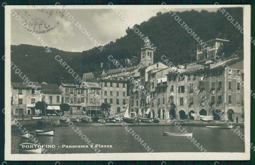 Genova Portofino Piazza Barche ABRASA Foto cartolina RT2785 – fronte