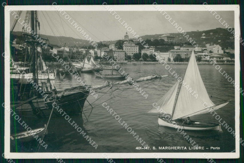 Genova Santa Margherita Porto con Barche Brunner 401 147 Foto cartolina RT2793 – fronte