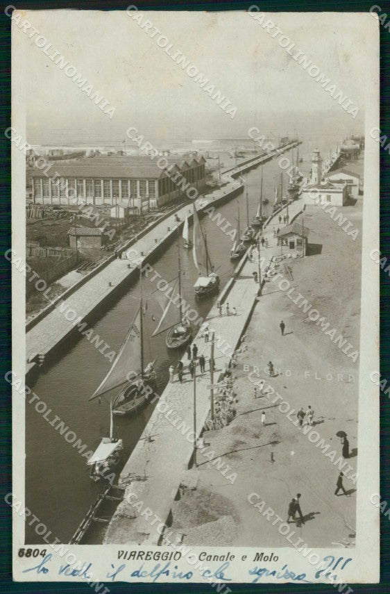 Lucca Viareggio Canale Molo con Barche Foto cartolina RT2809 – fronte