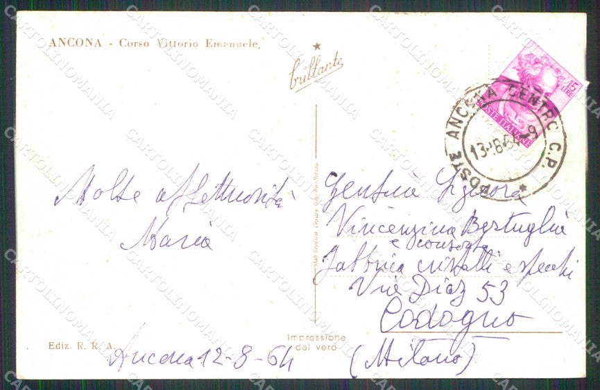 Ancona Città Corso Vittorio Emanuele Foto cartolina RT2812 – retro