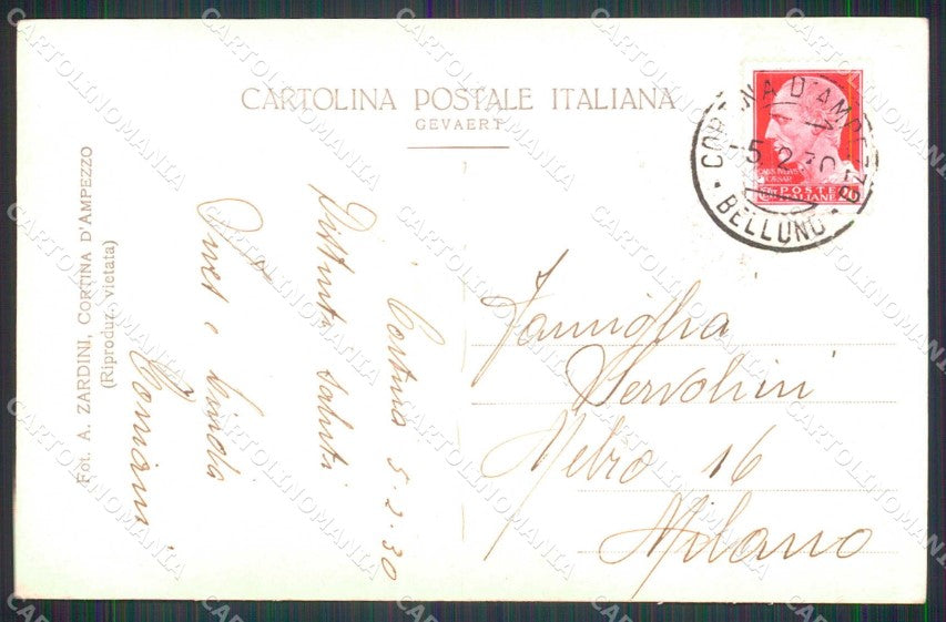Belluno Cortina d'Ampezzo Bambini su Slittini Zardini Foto cartolina RT2814 – retro