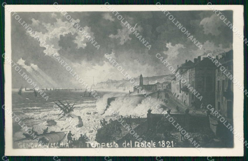 Genova Città Tempesta del Natale Foto cartolina RT2832 – fronte